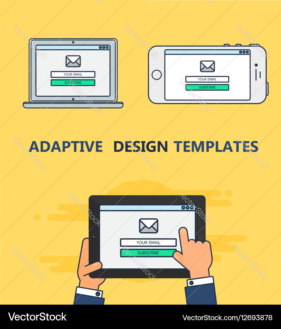 Web template of adaptive email form vector image