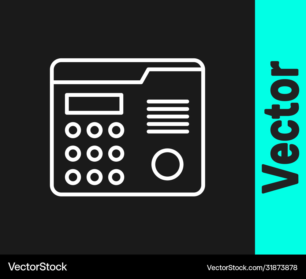 White line house intercom system icon isolated Vector Image
