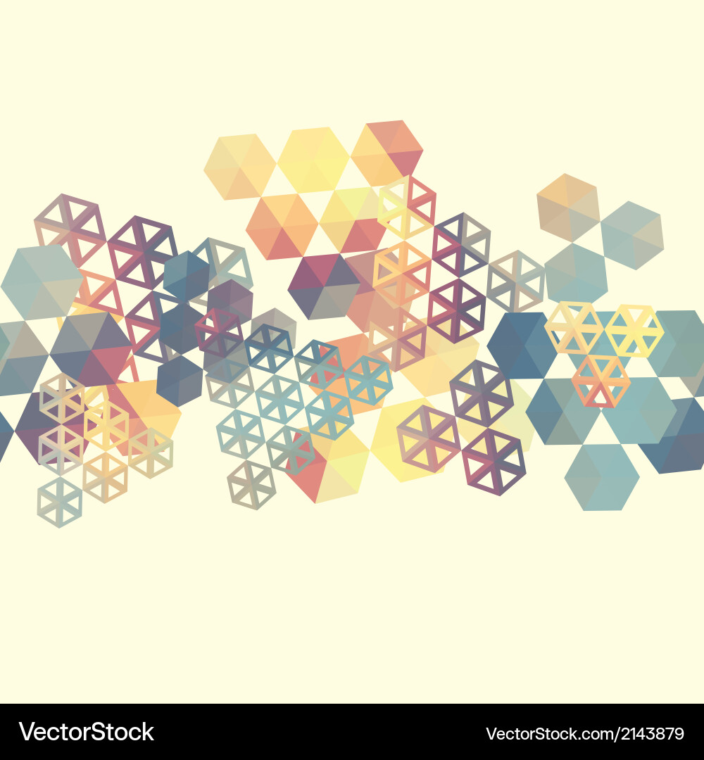 Abstract background with multicolor hexagons Vector Image