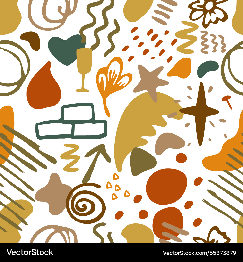 Abstract seamless pattern hand-drawn in the style Abstract seamless pattern hand-drawn in the style vector image
