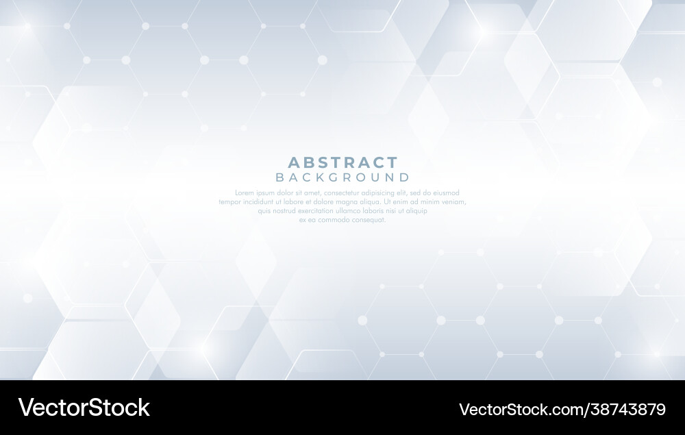 Abstract white and grey hexagonal pattern vector image