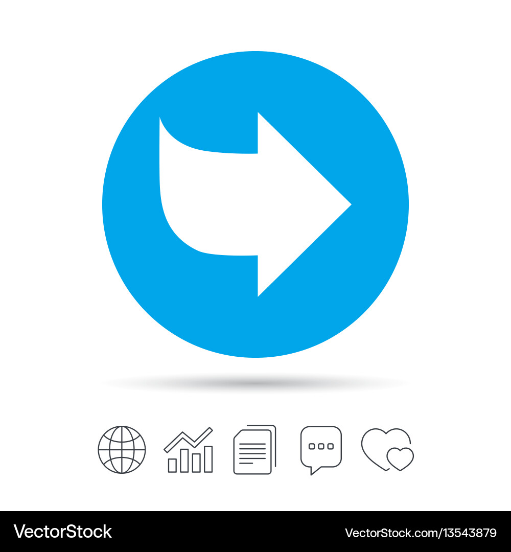 Arrow sign icon next button navigation symbol vector image