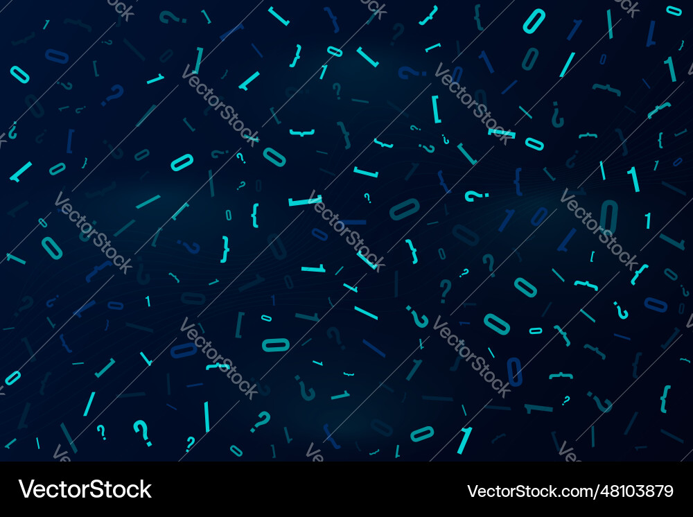 Binary number blockchain random pattern on dark Binary number blockchain random pattern on dark vector image