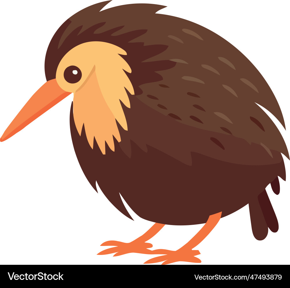 Cute kiwi bird mascot with brown feathers Vector Image