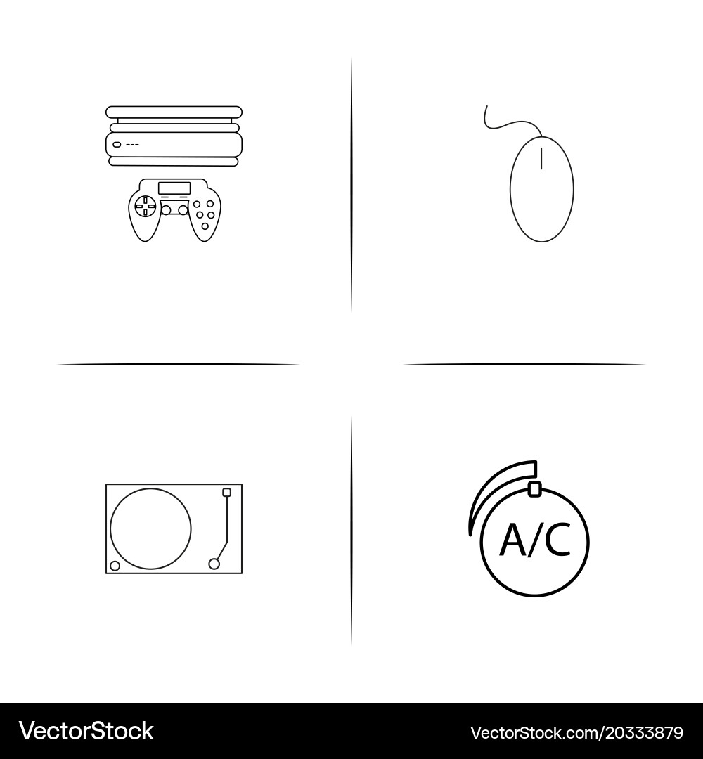 Devices simple linear icon setsimple outline icons vector image