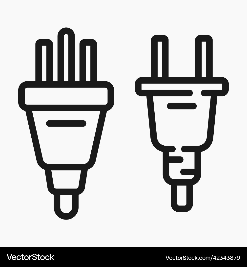 Electric Plug Icon - Flat Style Vector Image