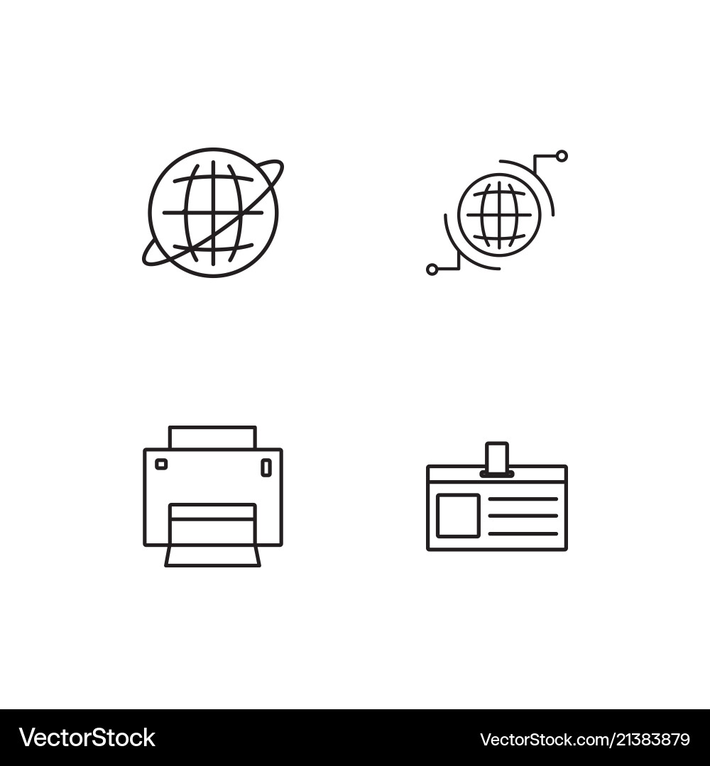 Electrical devices linear icons set simple vector image