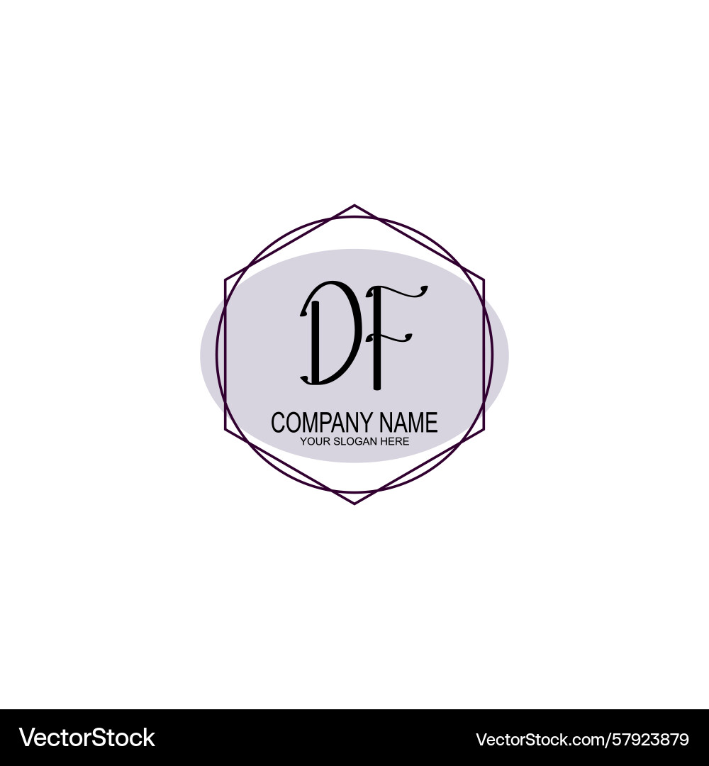 Handwriting logo concepts with initial df Vector Image