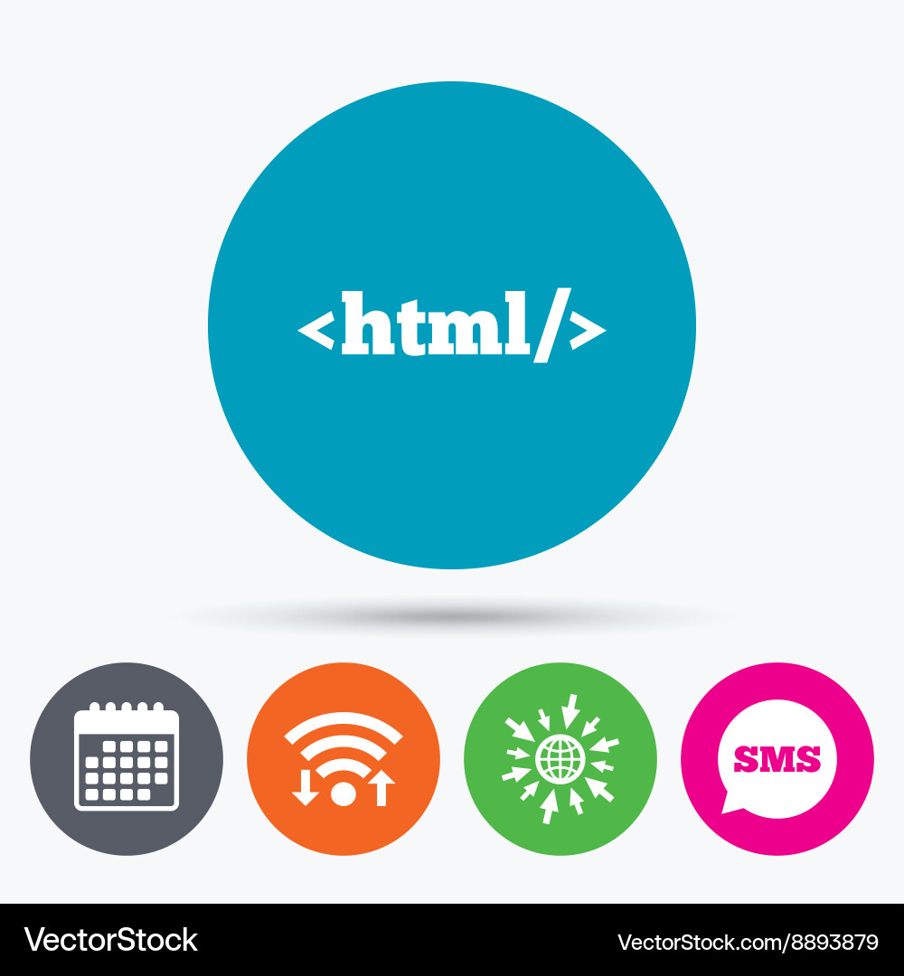 Html sign icon markup language symbol vector image