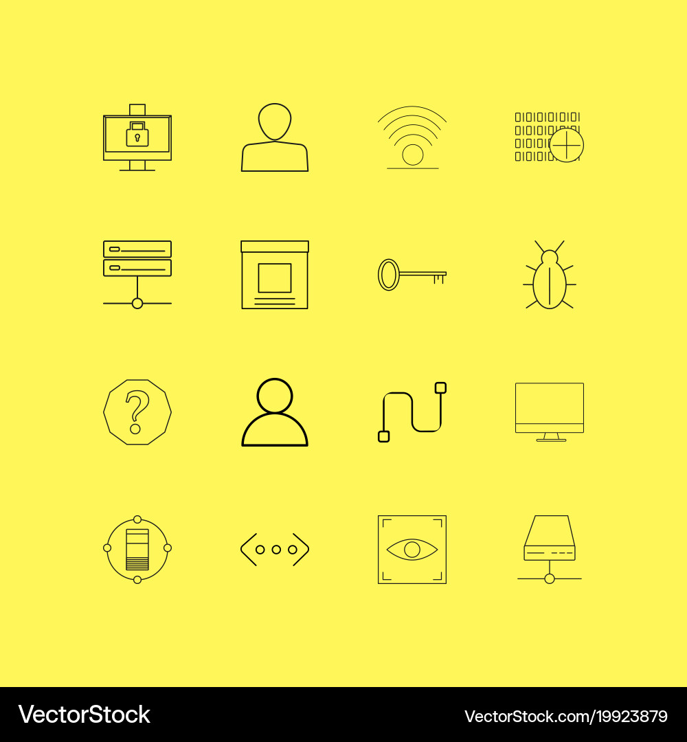 Internet technologies linear icon set simple vector image
