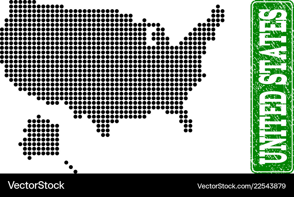 Karte von usa und alaska grunge Rechteck Karte von usa und alaska grunge Rechteck vektorbild