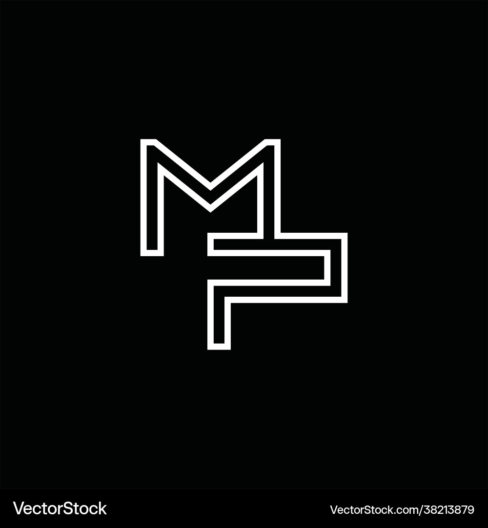 Mp logo monogram with line style design template Vector Image