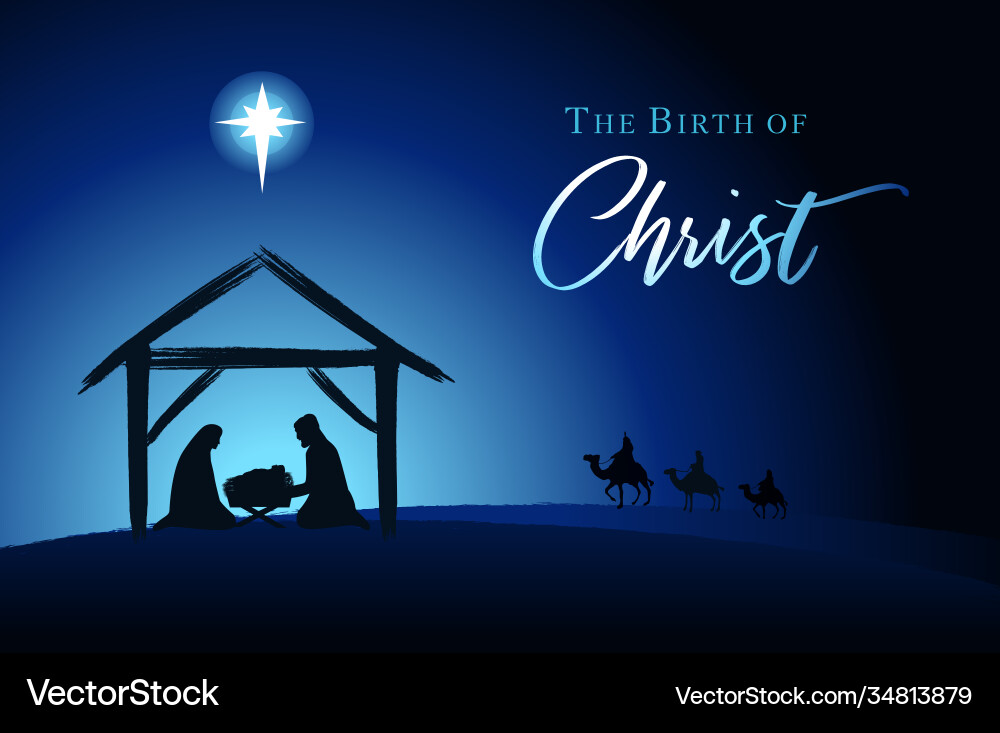 Nativity Scene - The Birth of Christ vector image
