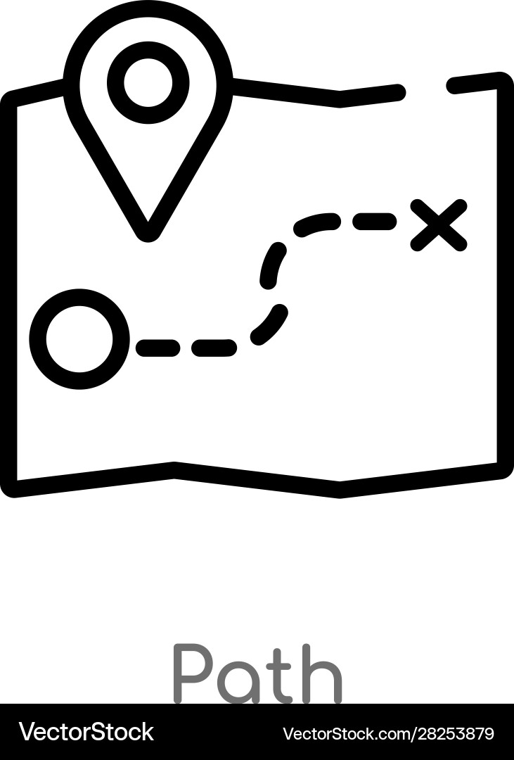 Outline path icon isolated black simple line Vector Image