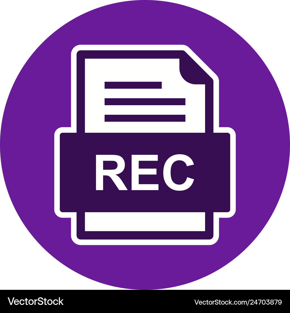 Rec file document icon Vector Image