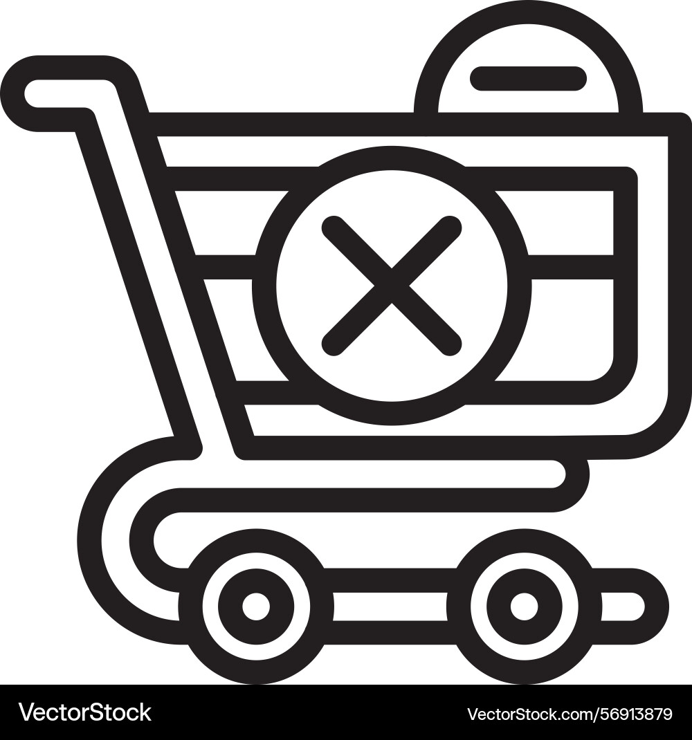 Remove from cart linear style icon design vector image