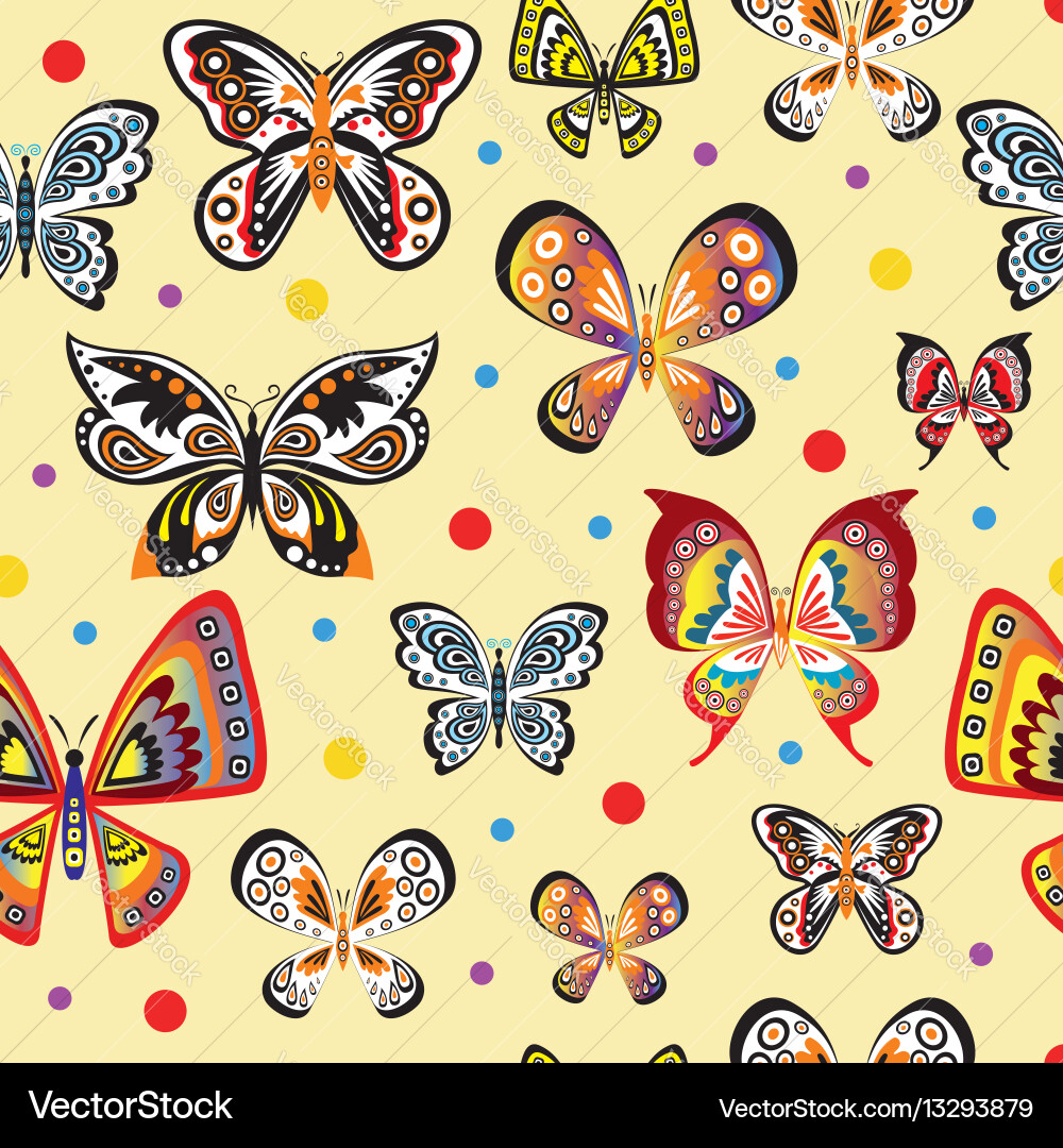 Seamless pattern with colorful beautiful Seamless pattern with colorful beautiful vector image