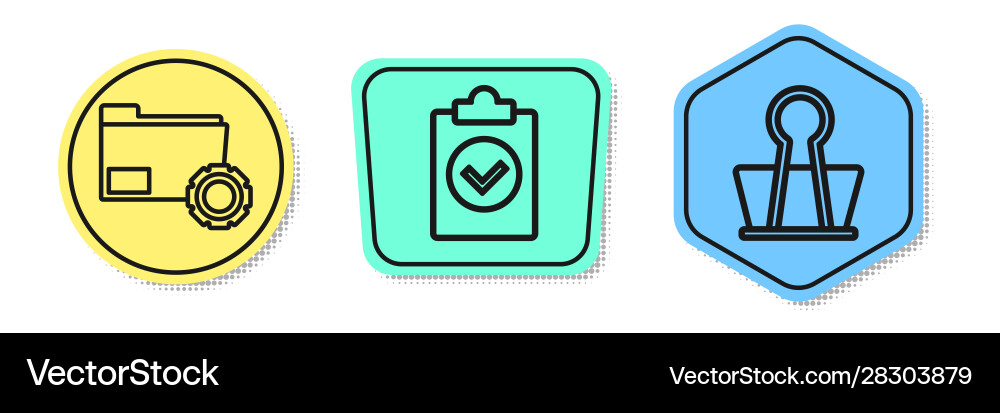 Set line folder settings with gears completed Set line folder settings with gears completed vector image