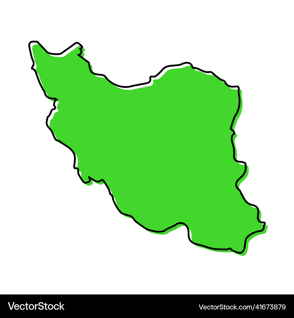 Simple outline map of iran stylized line design Vector Image