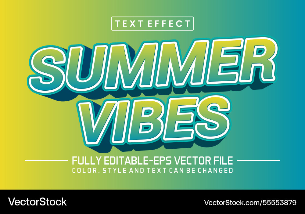 Summer vibes font text effect editable Summer vibes font text effect editable vector image