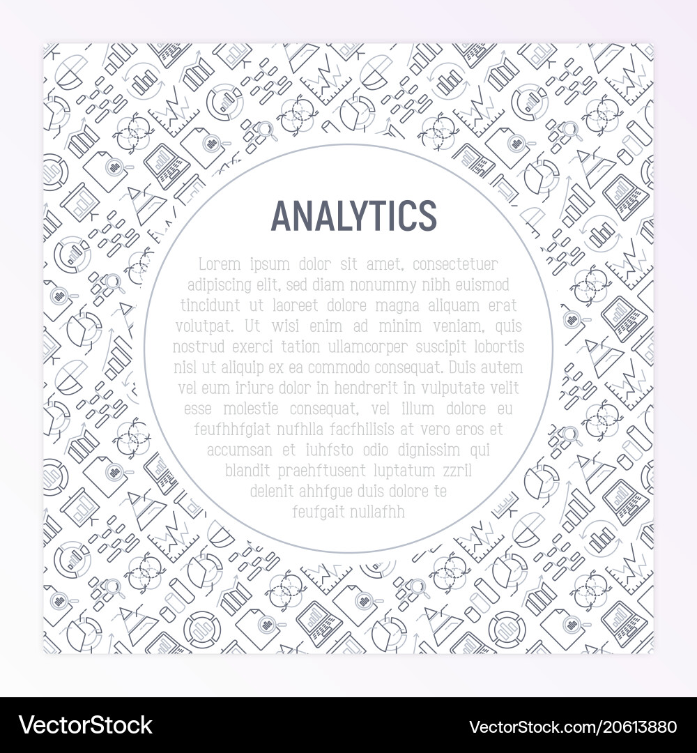 Analytics concept with thin line icons Analytics concept with thin line icons vector image