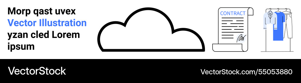 Cloud computing concept with digital contract Cloud computing concept with digital contract vector image