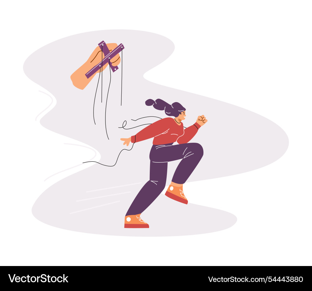 Depicting a puppet character gaining Depicting a puppet character gaining Vector Image