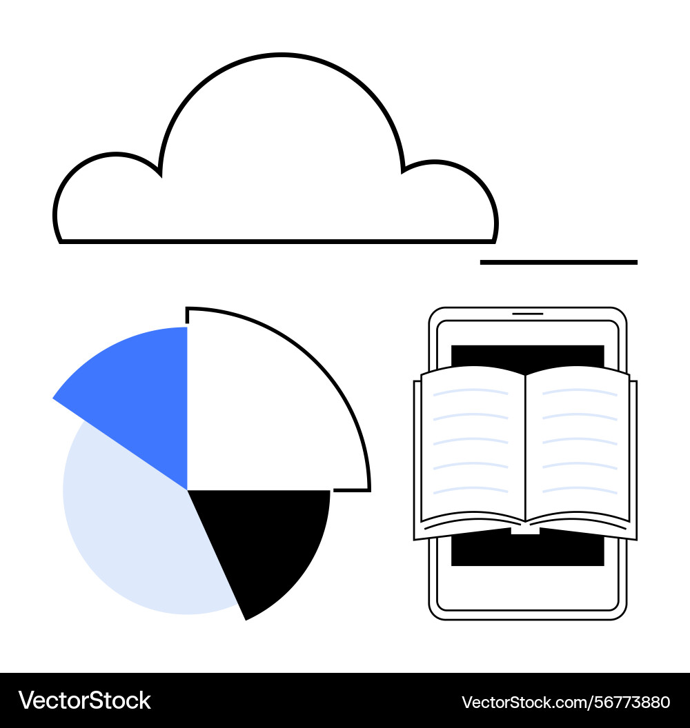 Digital learning and analytics concept with cloud Digital learning and analytics concept with cloud vector image