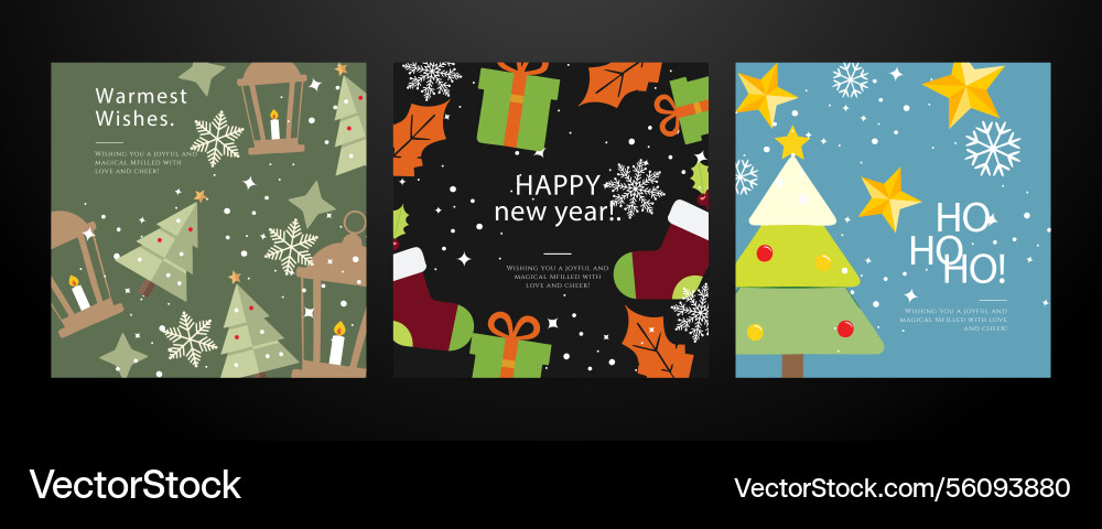 Festive christmas card designs with ornaments Festive christmas card designs with ornaments vector image