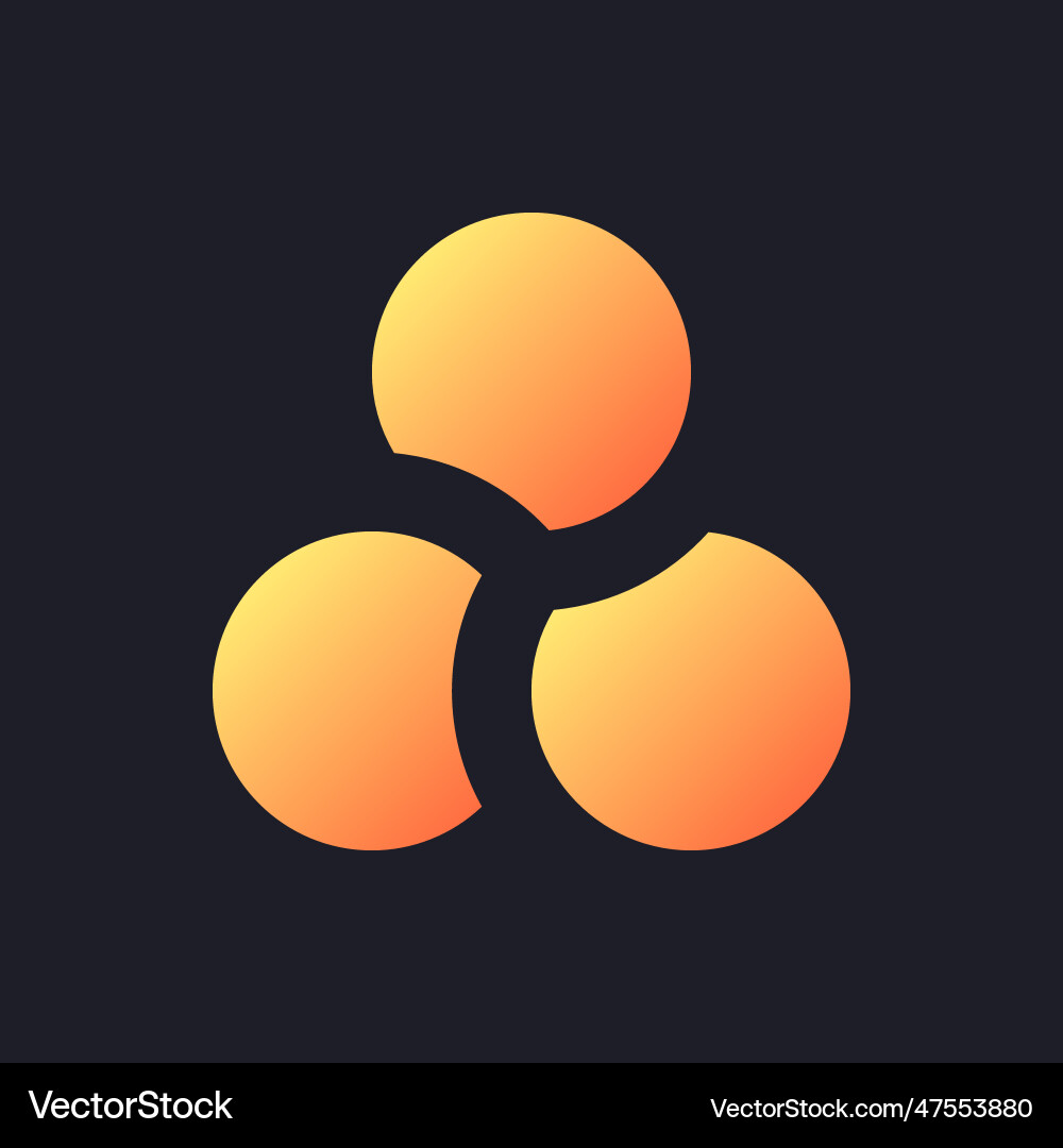 Filter orange solid gradient ui icon for dark Filter orange solid gradient ui icon for dark vector image