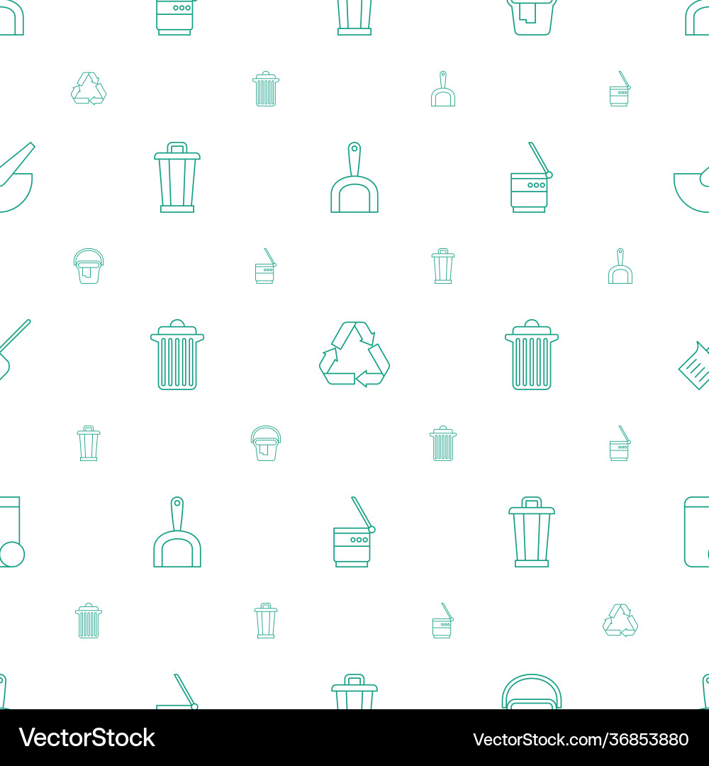 Garbage icons pattern seamless white background vector image