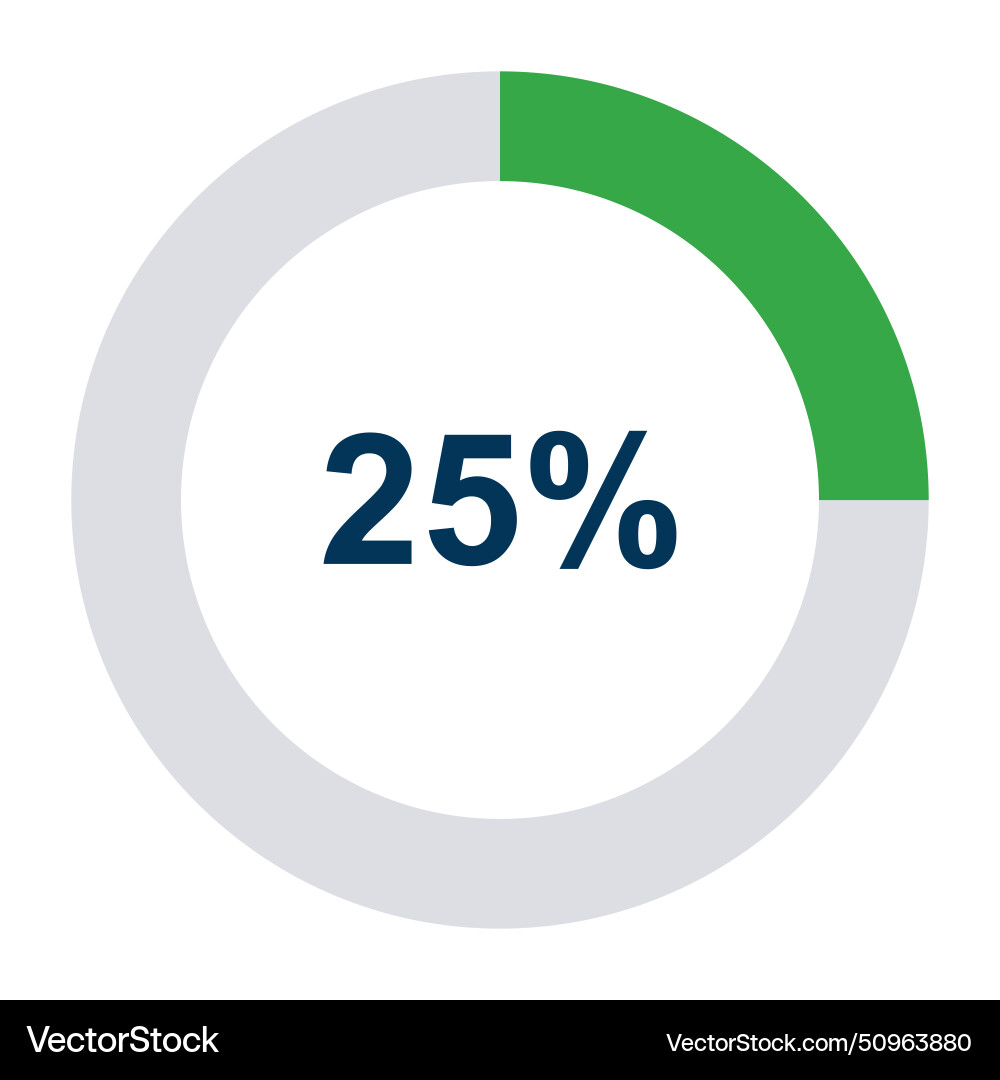 Information round diagram 25 percent icon Information round diagram 25 percent icon vector image