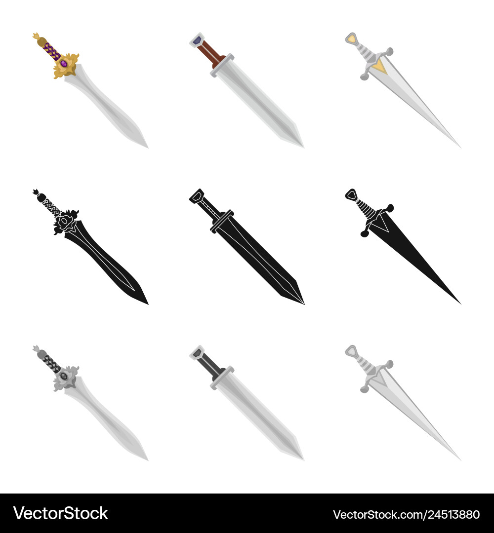 Isolated object of game and armor symbol set vector image