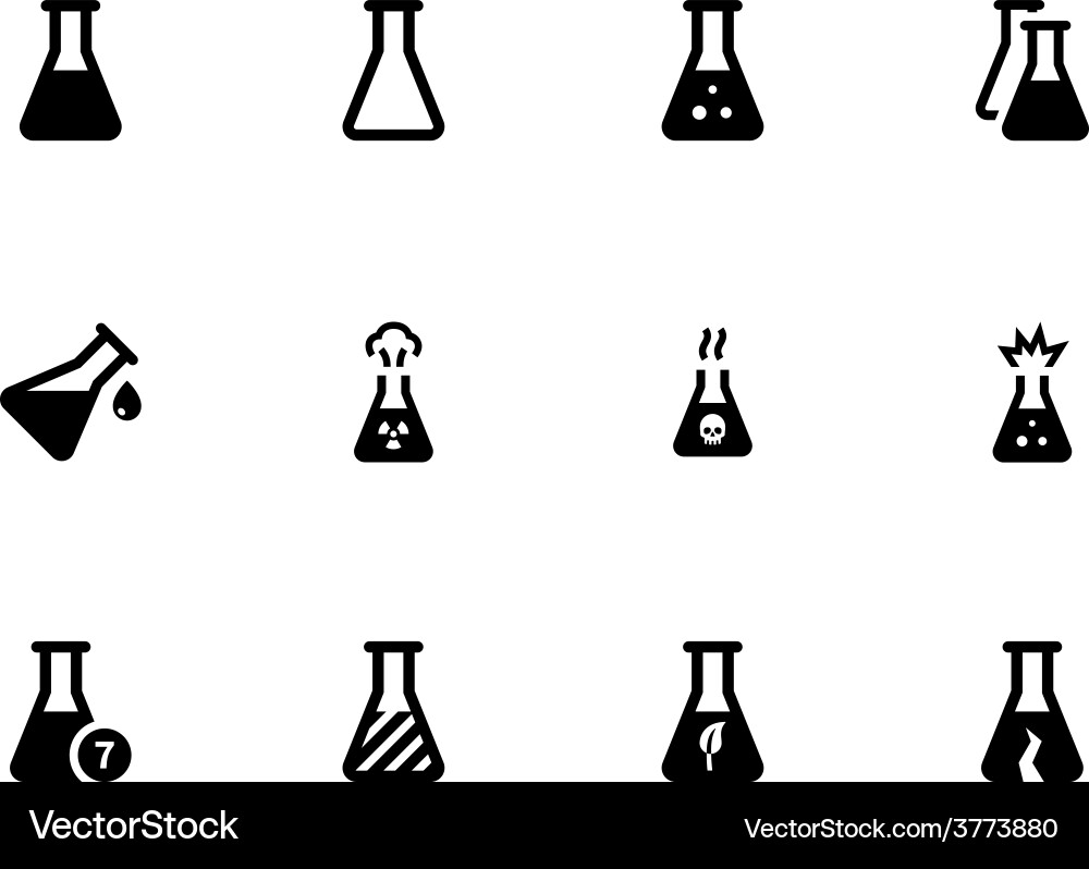 Laboratory Flask Icons Set vector image