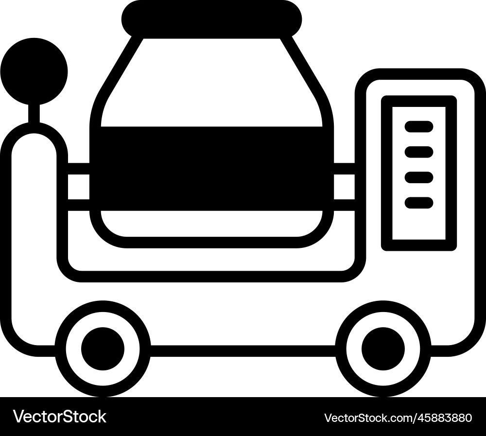 Mixture machine solid icon style Mixture machine solid icon style vector image