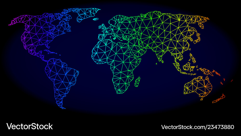 Polygonal network spectrum mesh map Polygonal network spectrum mesh map Vector Image
