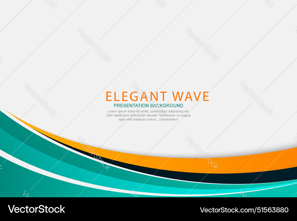 Presentation background with elegant wave design vector image