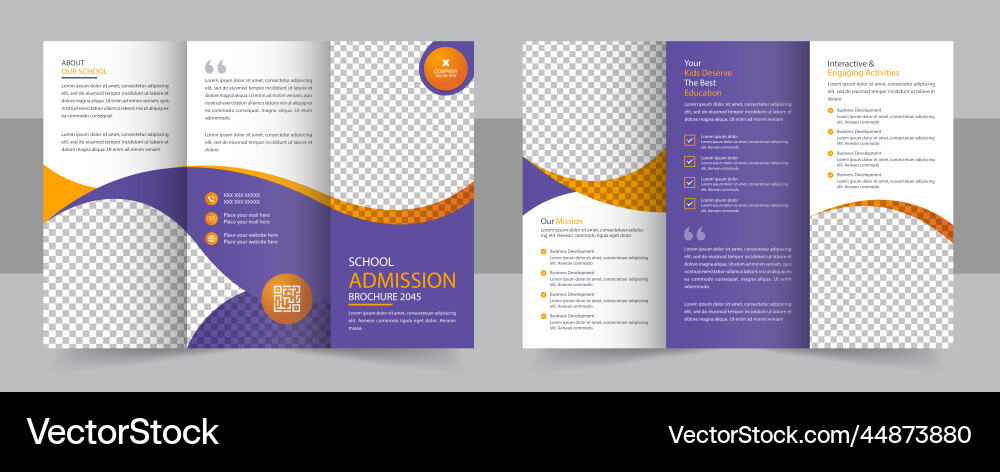 School admission trifold brochure design template School admission trifold brochure design template vector image