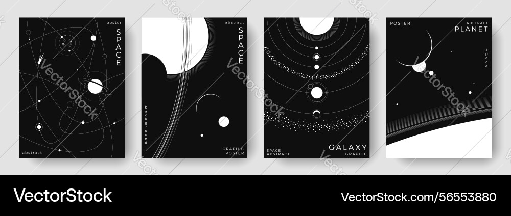 Set of abstract space astronomy backgrounds Set of abstract space astronomy backgrounds vector image