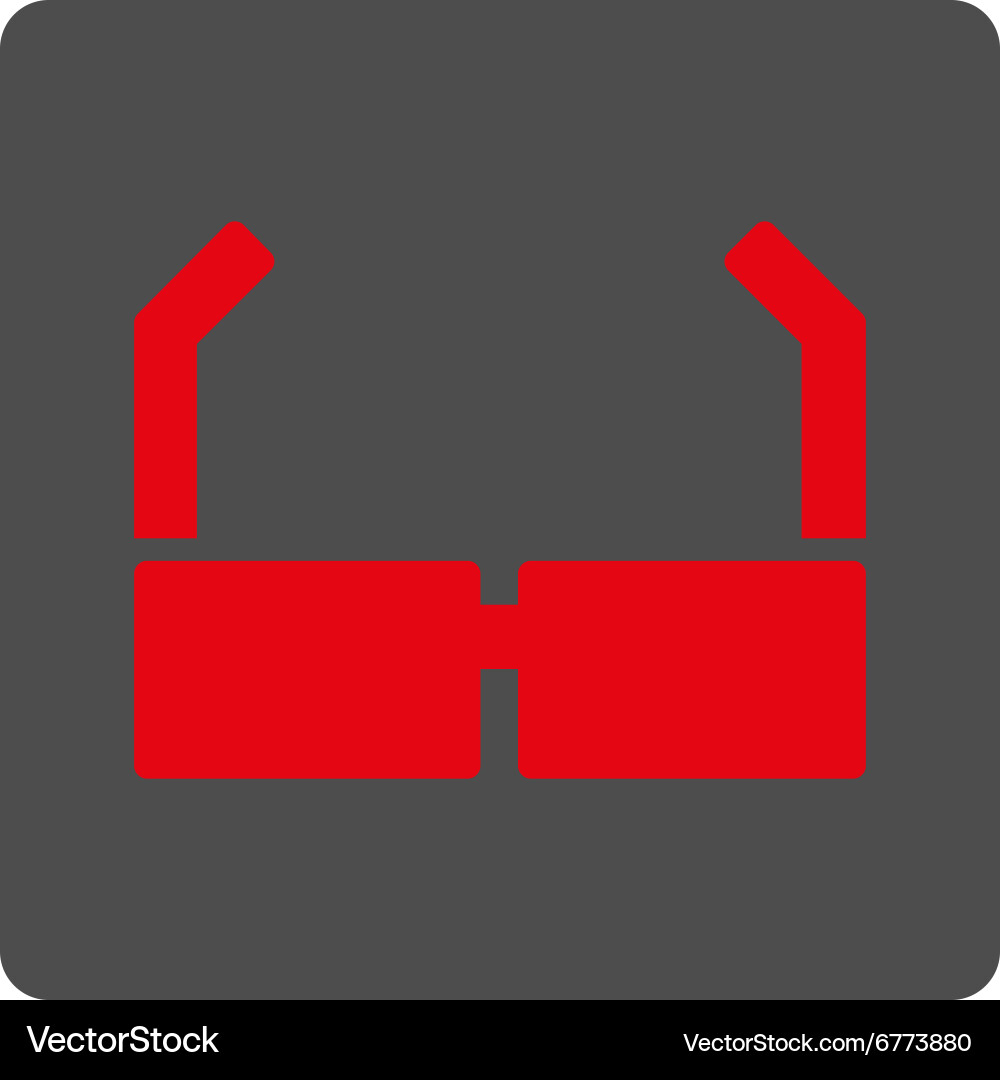 Spectacles flat button Vector Image