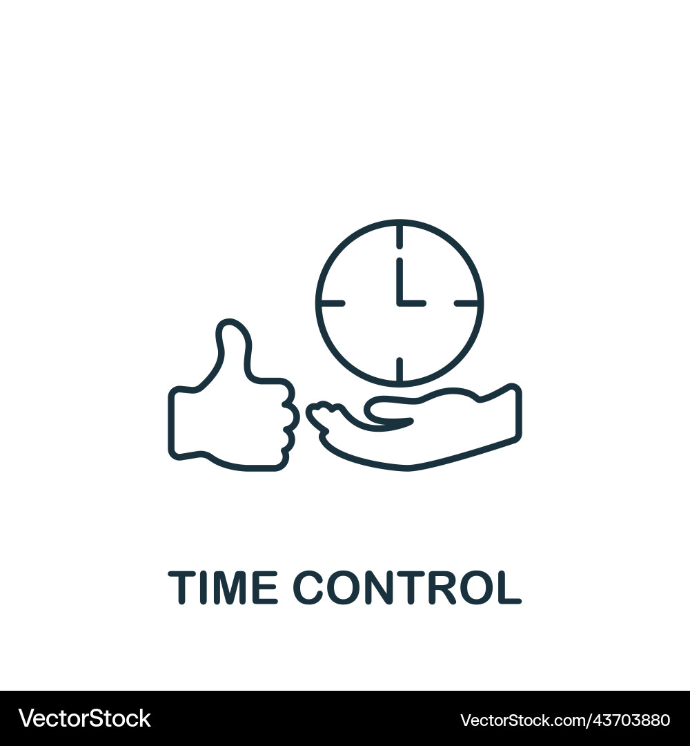 Time control icon line simple for templates Vector Image