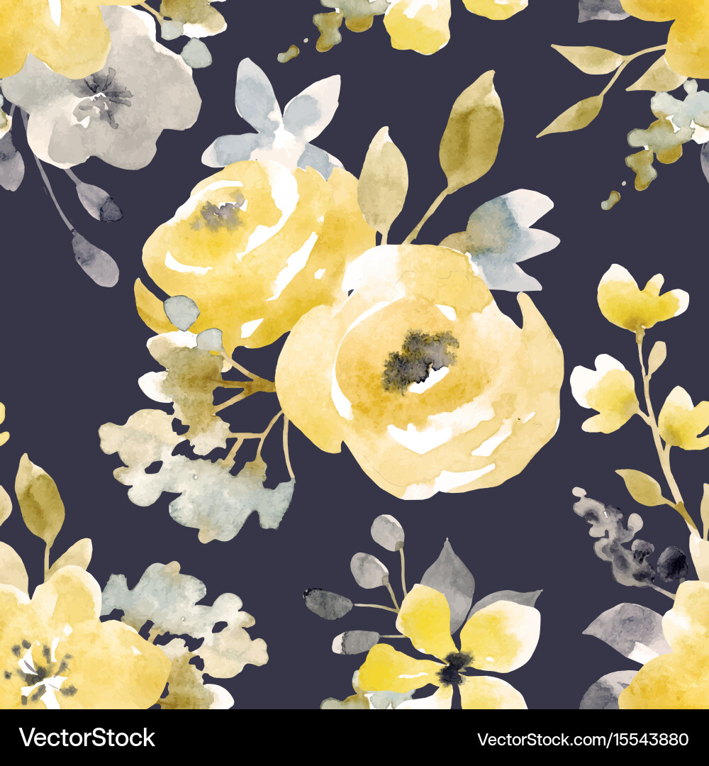 Watercolor Floral Pattern Vector Image