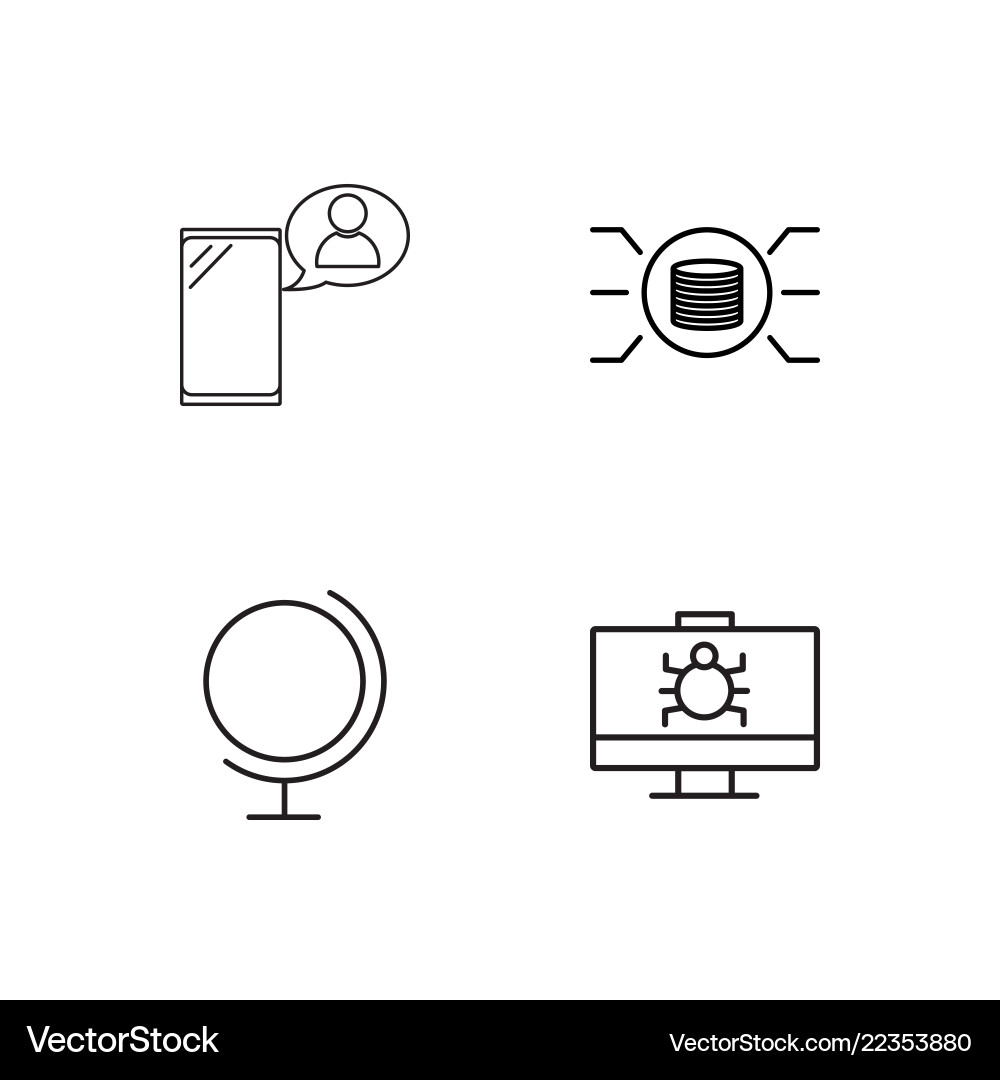 Web simple outlined icons set Web simple outlined icons set Vector Image