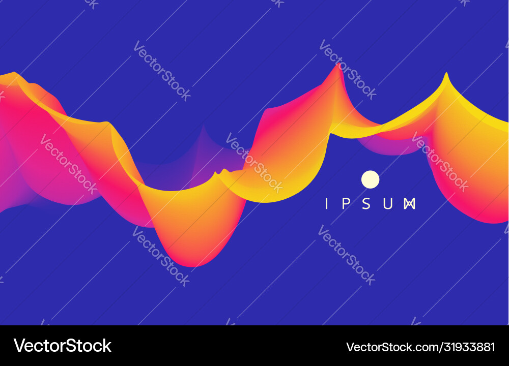 3d wavy background with dynamic effect abstract vector image