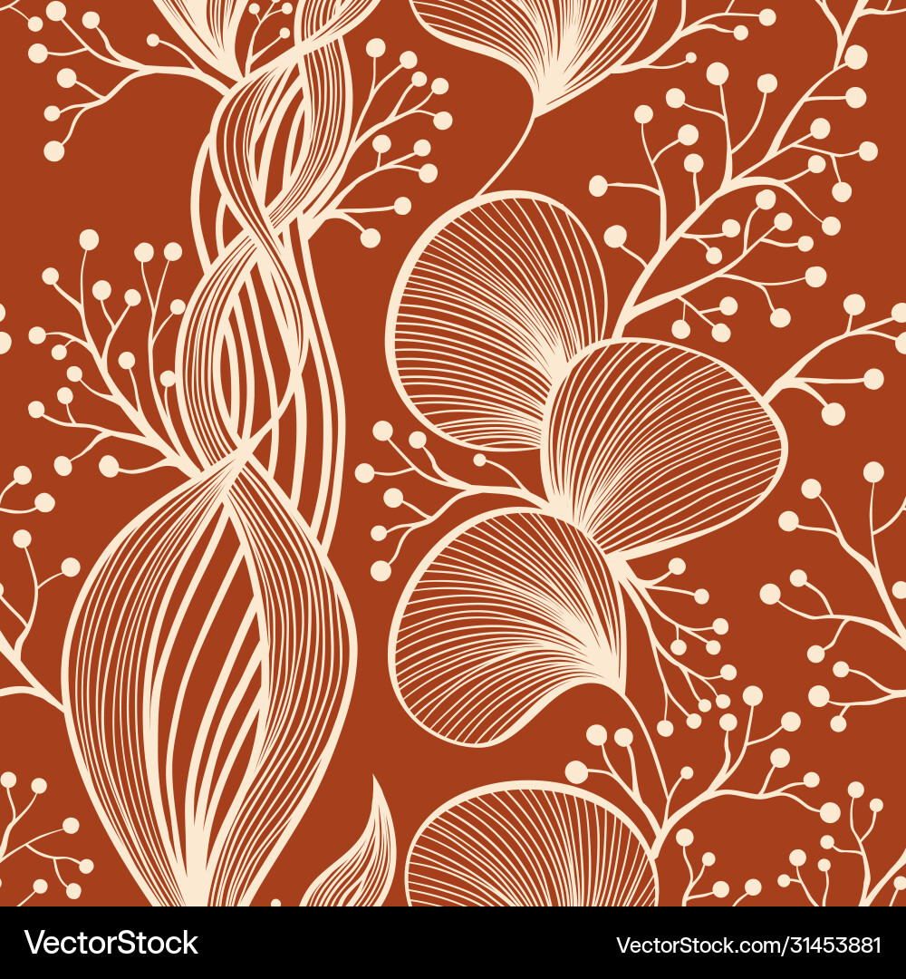 Abstract botanical seamless pattern in light Abstract botanical seamless pattern in light vector image