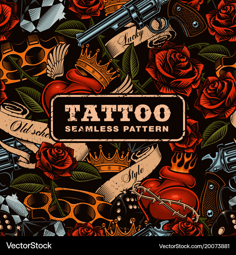 Alte Schule Tattoo Muster Vektorbild