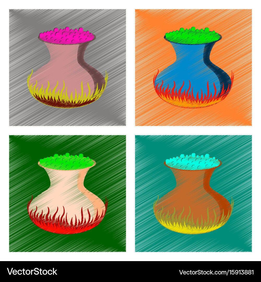 Assembly flat shading style icon potion cauldron Vector Image