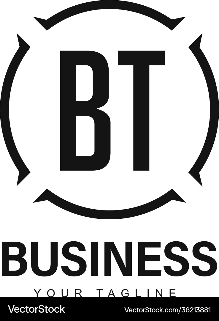 Bt initial a logo design with abstract style Bt initial a logo design with abstract style vector image