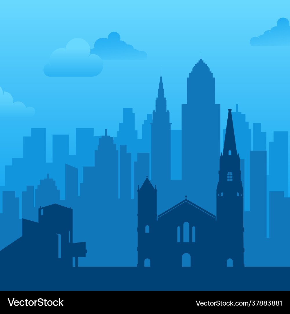 Cleveland usa famous city scape view background Cleveland usa famous city scape view background vector image