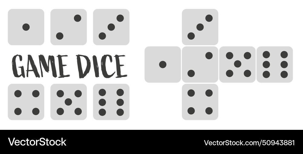 Dice game a set of cubes in flat Vector Image